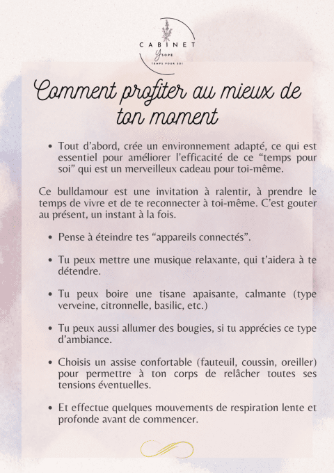 Ma bulle de "temps pour soi"