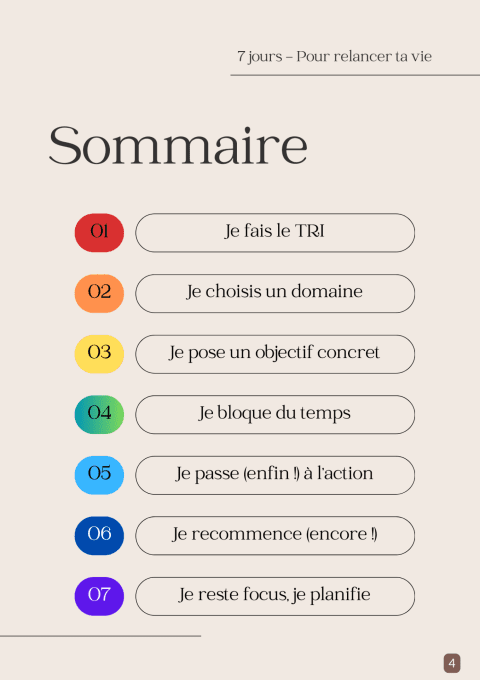 7 jours pour relancer ta vie